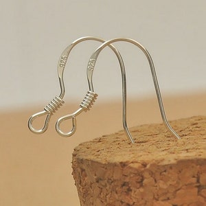 Hooks, earring supports. Silver alloy. solid quality. with Hallmark: Lot of 50 or 100 pieces.