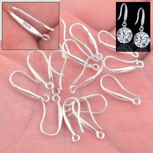 Hooks, silver earring fasteners set of 10 5 pairs. Hallmark image 1