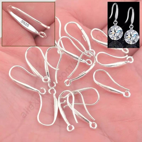 Hooks, silver earring fasteners lot of 10 (5 pairs). Hallmark