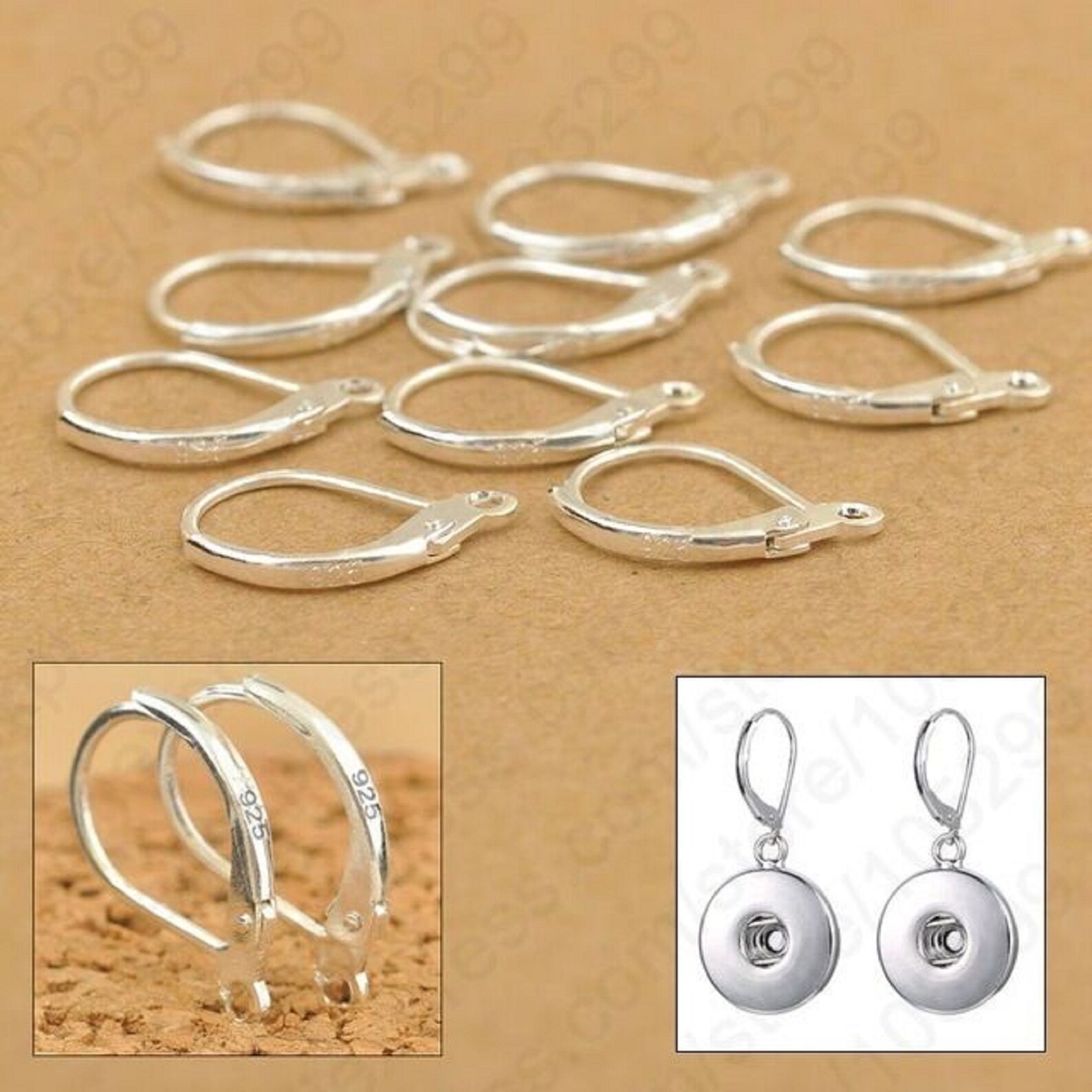 Lot De 18 Crochets Pour Boucles D'Oreilles 'Dormeuses' En Acier Inoxydable 316 - 3 Tailles (15, 17, 21mm) - Fabrication Bijoux DIY