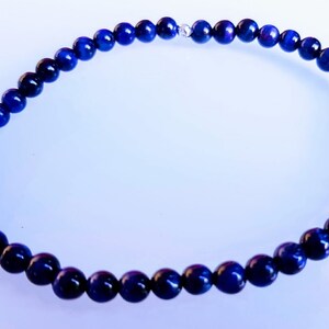 men's ankle bracelet, natural pearls Lapis lazuli