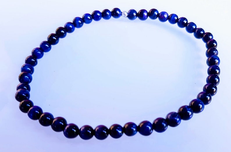 men's ankle bracelet, natural pearls Lapis lazuli