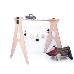 Wooden Baby Gym With Five Hangers Activity Baby Gym 8 Colors Etsy