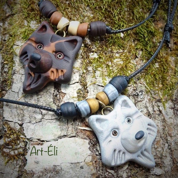 Collier LOUP pour passionnés de la nature / ajustable