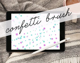 Confetti Procreate Brush, iPad Procreate Brushes, Two brushes for drawing or lettering