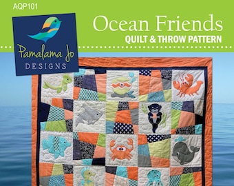 PDF Ocean Friends Applique Quilt Pattern PDF