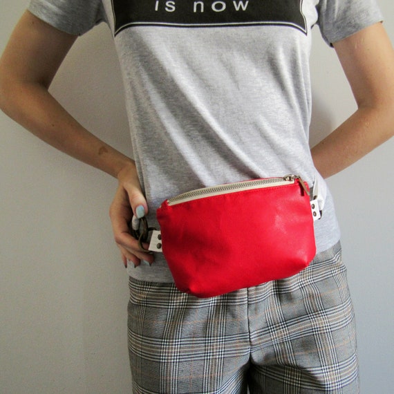 red and black fanny pack