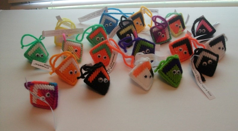 Party Favors 24 ct. Assorted Colors Halloween Handouts CLEARANCE Halloween Squeeze My Cheeks get a Kiss Handmade Candy Kiss Holder