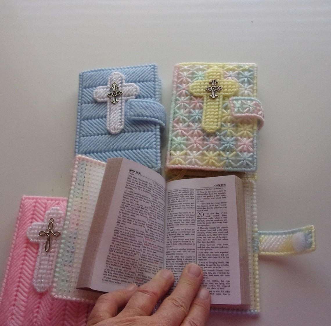 4 Pocket Size Mini Bibles with Handmade Covers Easter Etsy
