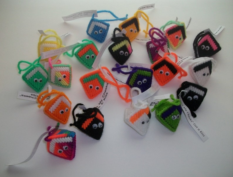 Party Favors 24 ct. Assorted Colors Halloween Handouts CLEARANCE Halloween Squeeze My Cheeks get a Kiss Handmade Candy Kiss Holder
