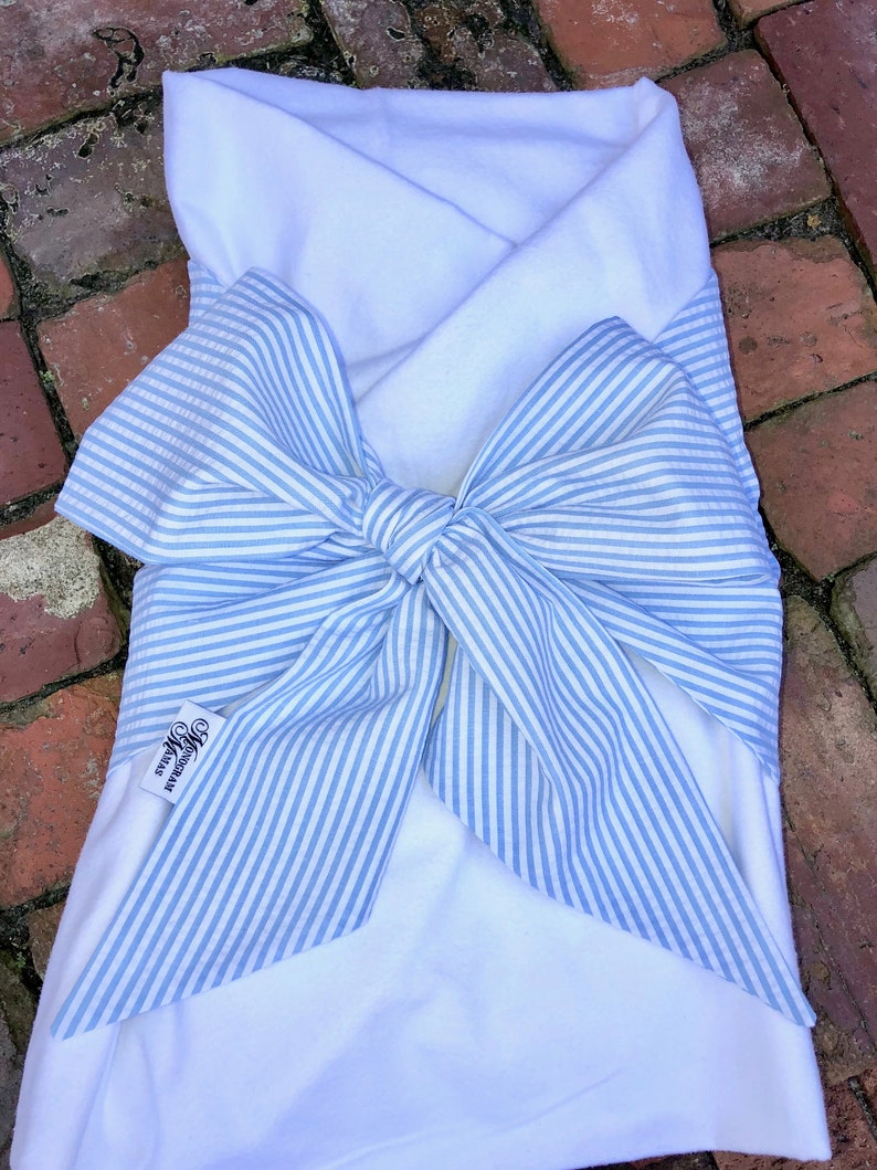 Swaddle Blanket Bow Swaddle Seersucker Monogrammed Bow Etsy