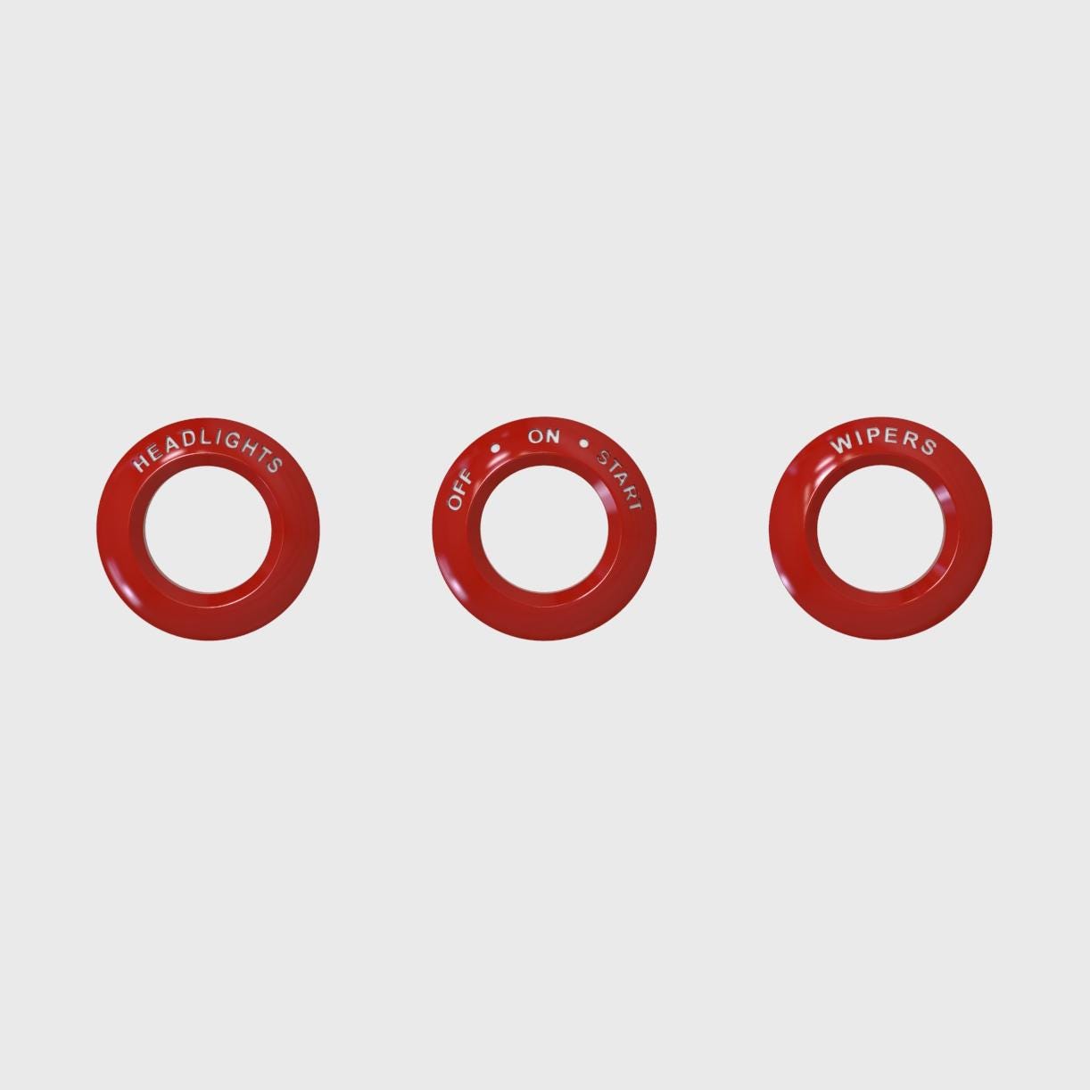 Three Set Escutcheon Dash Rings, 34mm Outer Diameter, 19mm Inner ...
