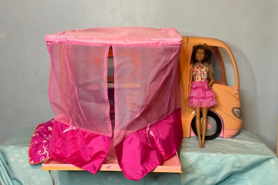 Mattel Barbie Pink RV GLAMOUR CAMPER W/ Pop Out Tent 