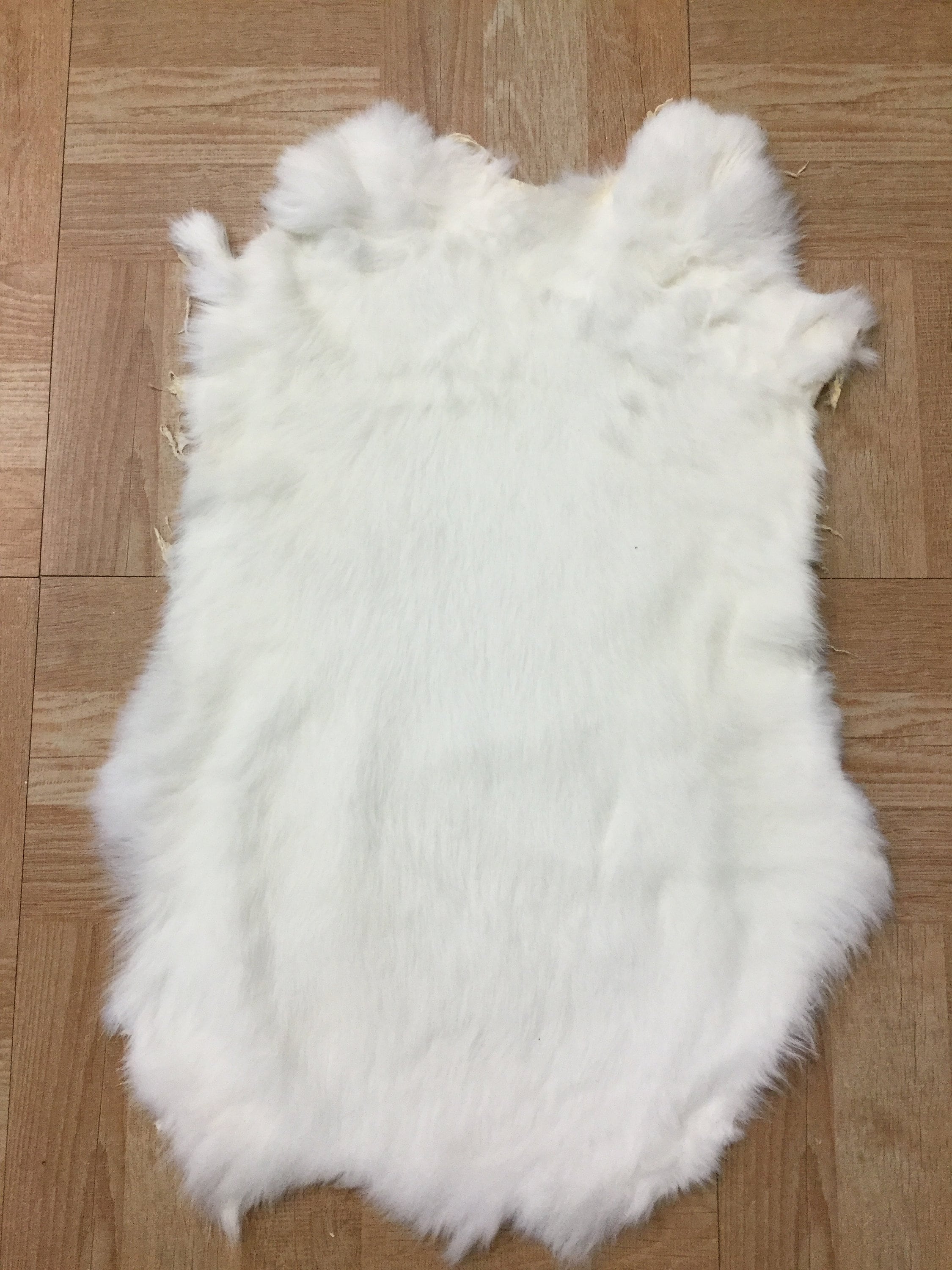 Tanned Natural White RABBIT SKIN Hide Fur Pelt Craft Fly Tying Etsy
