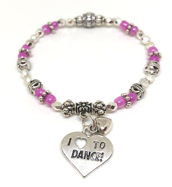 2 Pieces Dance Bracelet Girls Dance Jewelry Pointe Shoe Ballet Bracelet Gift for Dance Recitals Dancers and Dance Teams