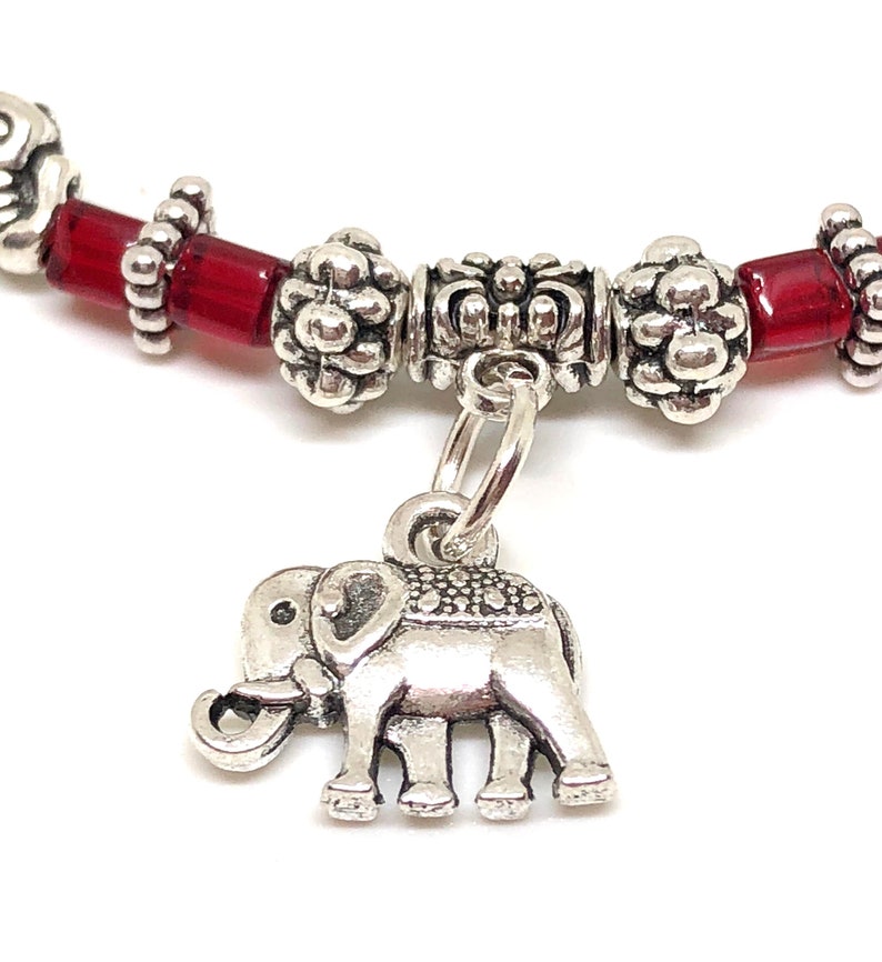 Elephant Bracelet 8 COLORS, BLUE Elephant, Elephant Jewelry, Elephant Charm, Strength Symbol
