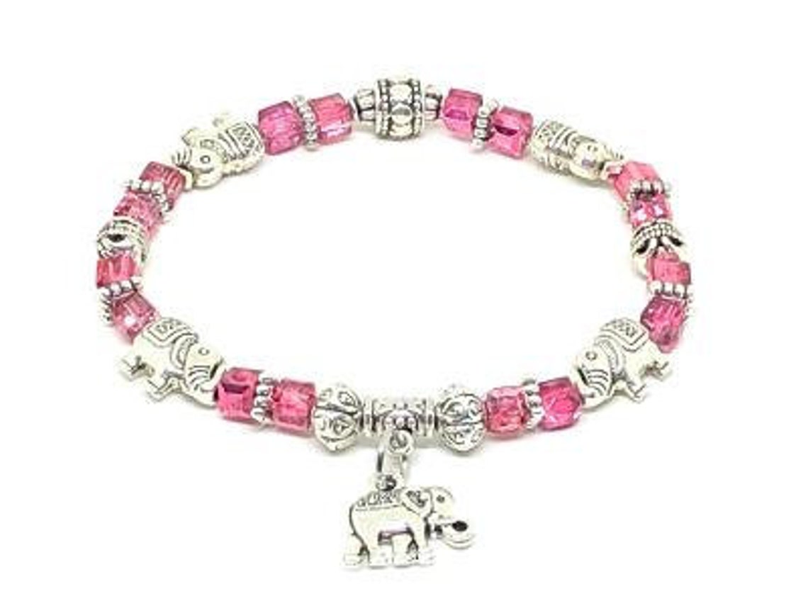 Elephant Stretch Bracelet 13 Colors PINK Elephant Jewelry - Etsy