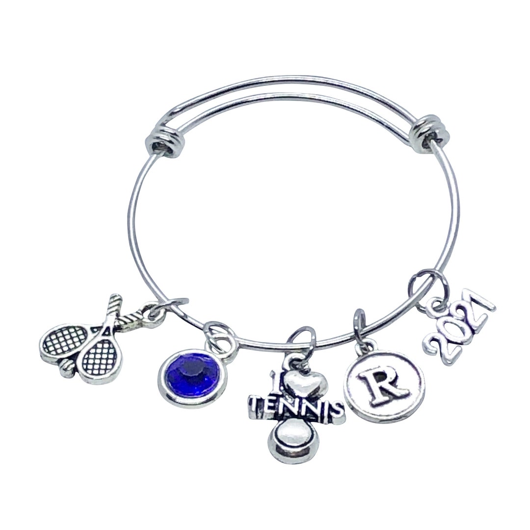 2023 Personalized Tennis Bracelet, Tennis Charm Bracelet, Tennis