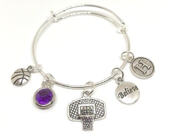 Personalized Basketball Bracelet, Basketball Charm Bracelet, Basketball Jewelry, Basketball Gift, Basketball Charm, Basketball Coach