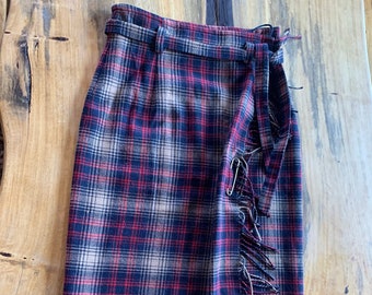 Vintage 90s Studio J Wool Blend Midi Skirt