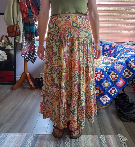 Chaps tiered maxi skirt cheap