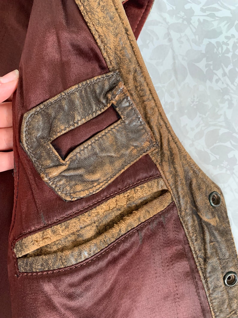 Vintage 80s Leather Vest image 3