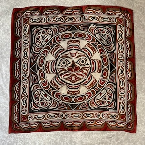 vintage Skemo Canada « Indian Sunface » par Eleanor Paine Foulard