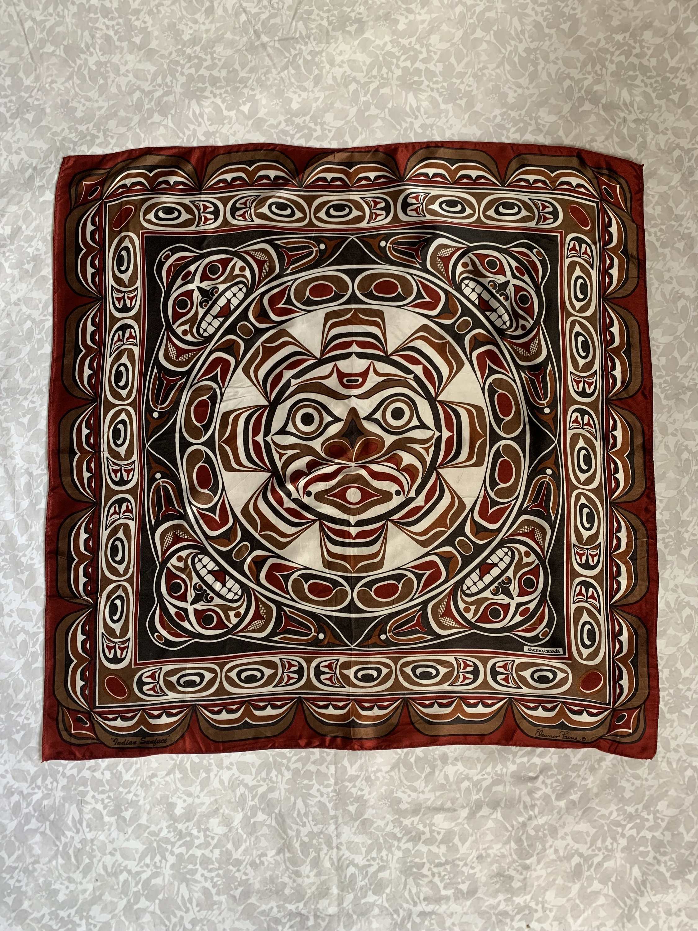 Vintage Skemo Canada “indian Sunface” by Eleanor Paine Scarf - Etsy
