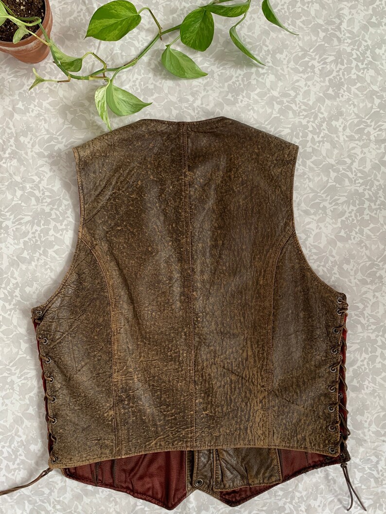 Vintage 80s Leather Vest image 2