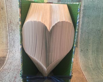 Custom Book Fold - Heart, Shadow Book, Folded Book Art, Any Occasion