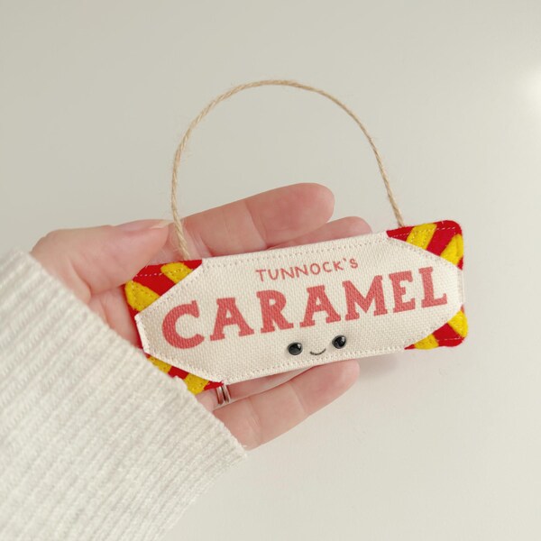 Happy Little Handmade Tunnocks Caramel Felt Hanging Decoration