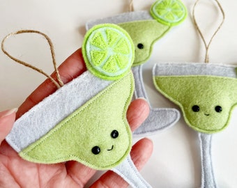 Margarita stemmed glass handmade felt hanging decoration