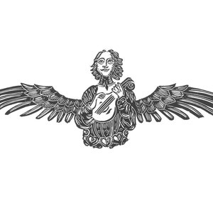 Der Engel von Knapton original Linoldruck