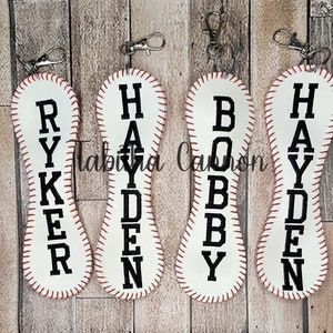 TWO SIDED - Personalized Baseball Bag Tag - Baseball Tag - Bag Tag
