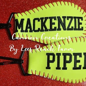 ONE SIDED - Personalized Softball Tag - Softball Bag Tag - Softball Keychain