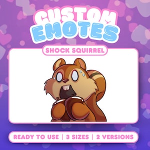 Shock Squirrel Emote | Twitch, Discord Server, Youtube, Streamer, Stickers, VTuber Emote, Custom Emote, Kawaii Emotes | Cute Chibi Anime Art
