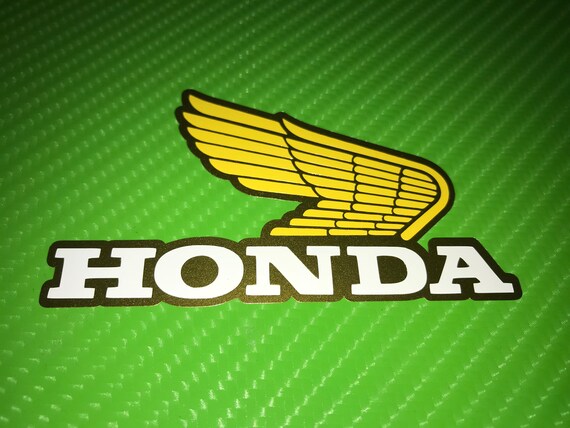 X2 Old Style Honda Wings Gold Yellow White Side Fairing Tank Etsy