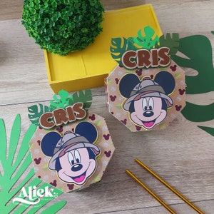 Mickey Safari Favor Box, Jungle Birthday, Mickey Mouse Favor Box, Mickey Party Decor, Mickey Mouse Birthday, Mickey Party Decorations