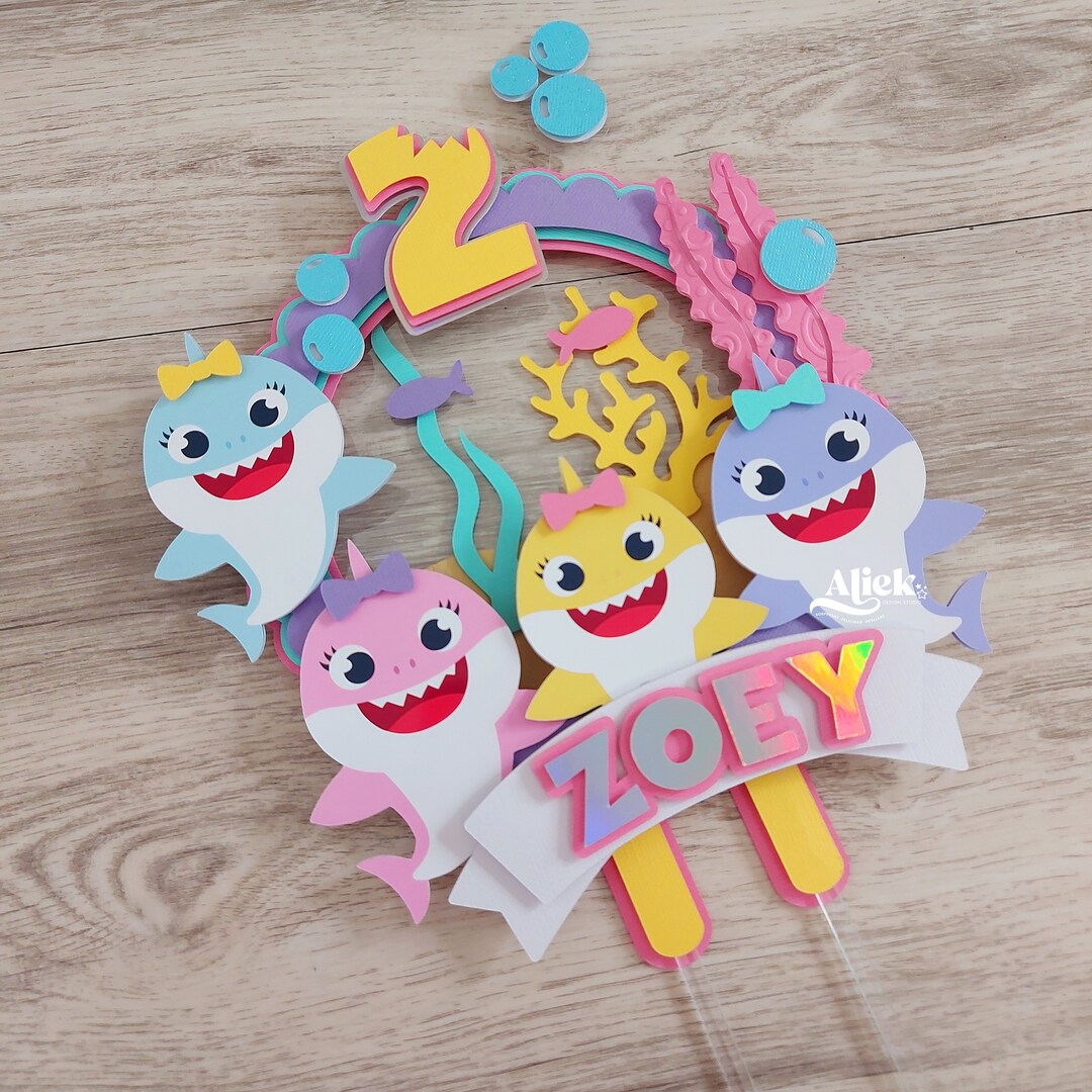 Baby Shark Cake Topper, Baby Shark Topper, Baby Shark Birthday, Baby