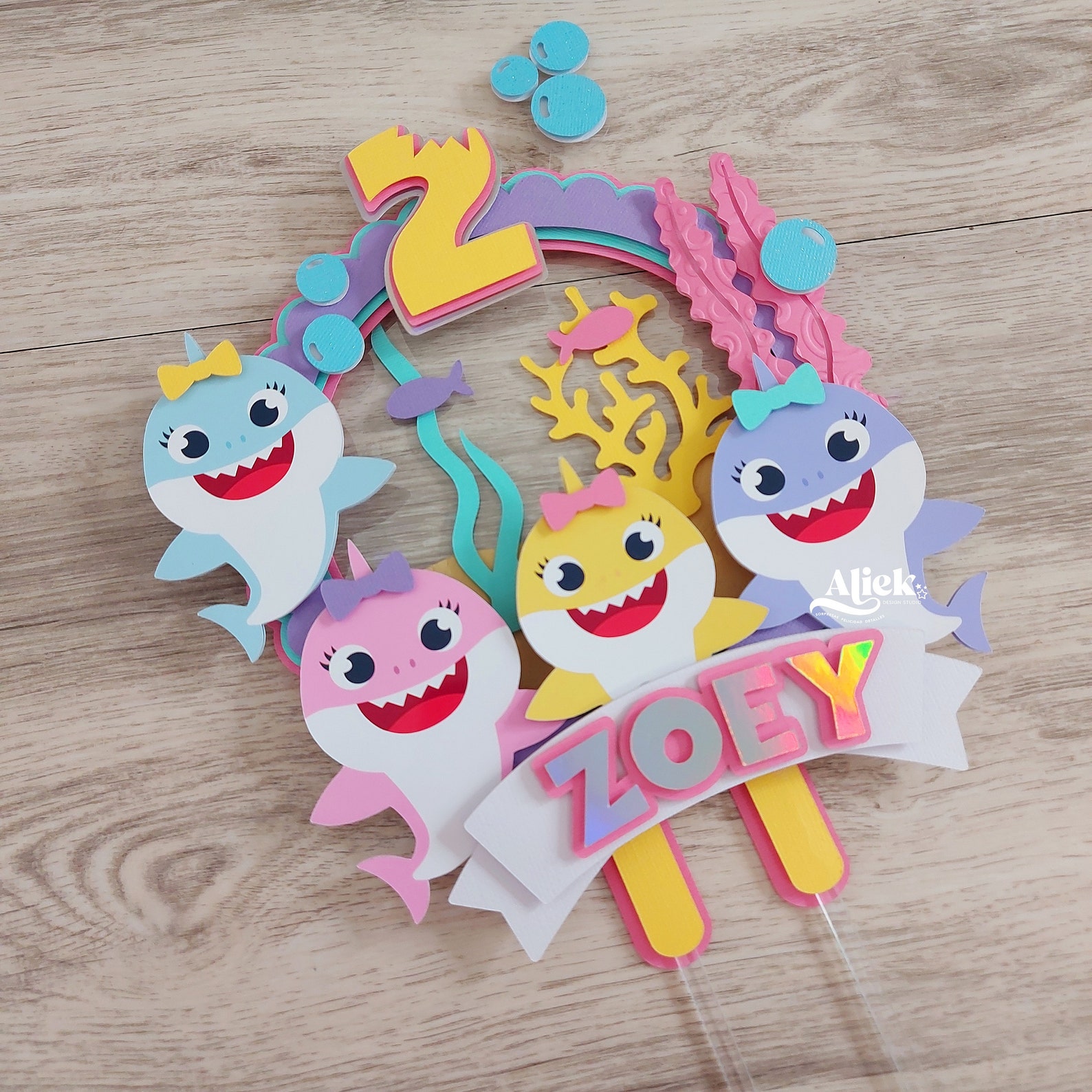 Baby Shark Cake Topper Baby Shark Topper Baby Shark Etsy