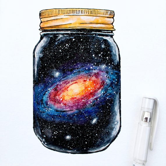 Galaxy in a Jar PRINT | Etsy