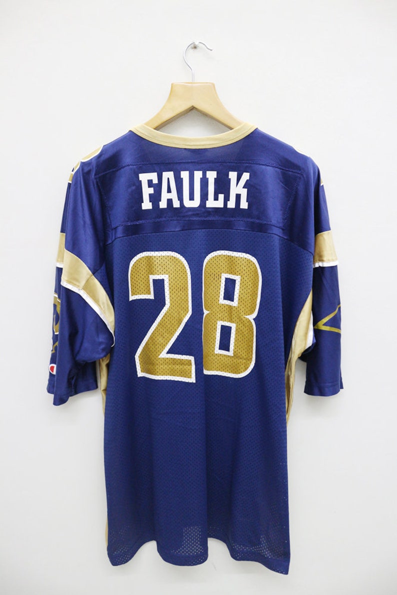 Vintage RAMS Nfl FAULK 28 National Football League Blue Jersey Etsy