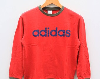 Vintage ADIDAS Triline Big Spell Sportswer Red Sweater Sweatshirt