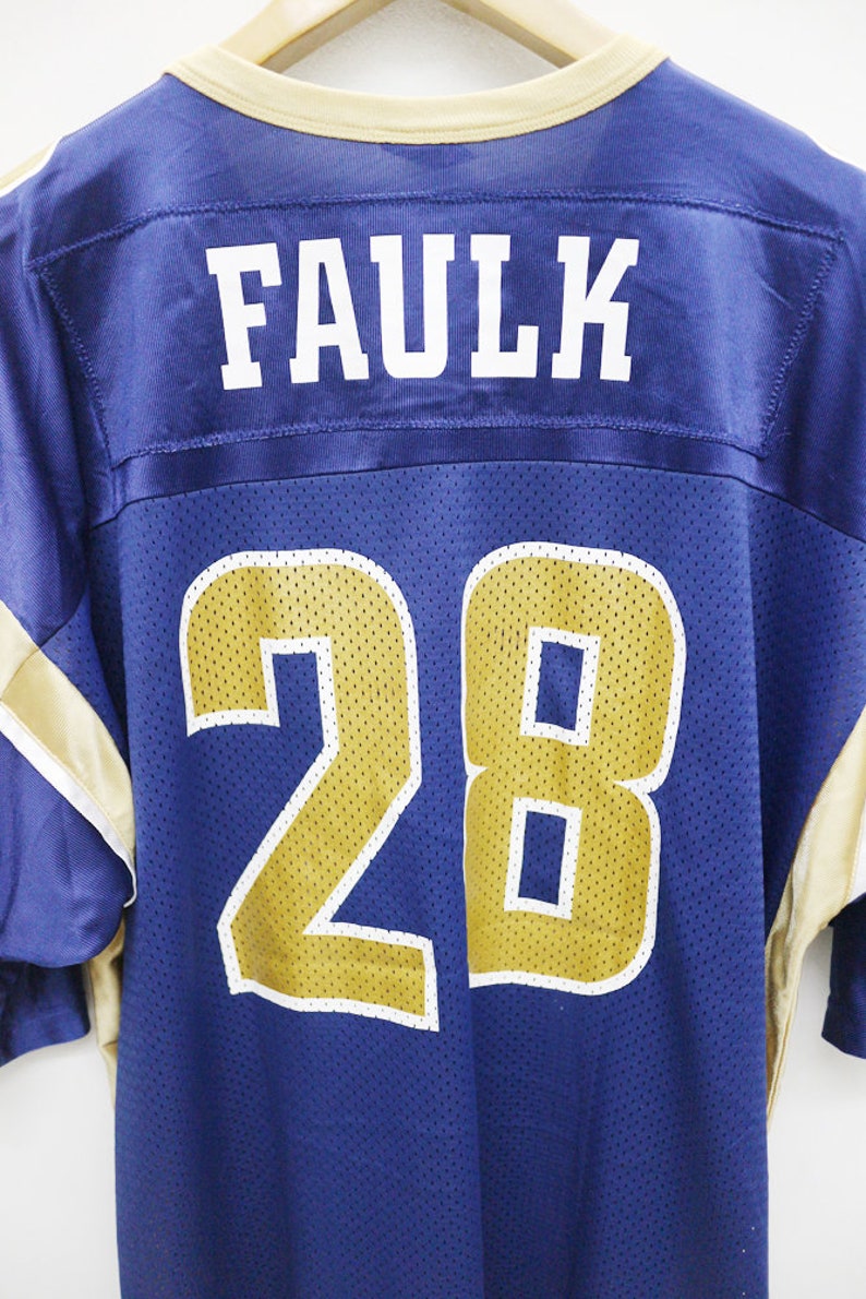 Vintage RAMS Nfl FAULK 28 National Football League Blue Jersey Etsy
