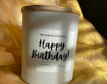 Happy Birthday! Cake Scent | Soy Wax Candle | Home Decor | Candle Gift | Scented Candle | Fruity | Homemade Candles | Soy Container Candle |