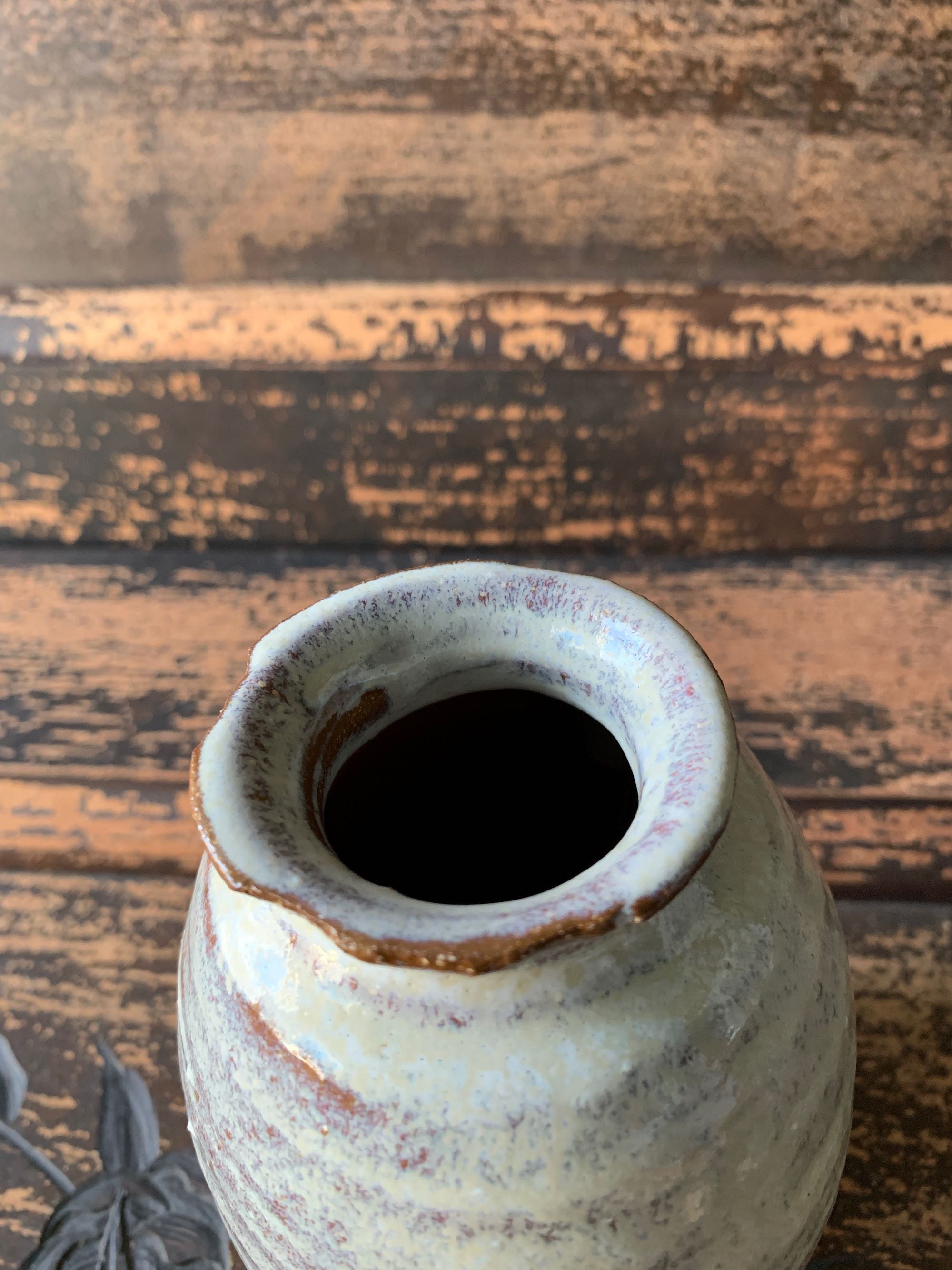 Vintage Clay Vase Pot Glazed White Etsy