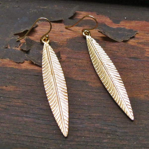 Skinny gold leaf earrings-gold leaf dangles-Tree leaf-Gold leaf earrings-Gold feather earrings-Leaf charm-long gold leaf-skinny leaf