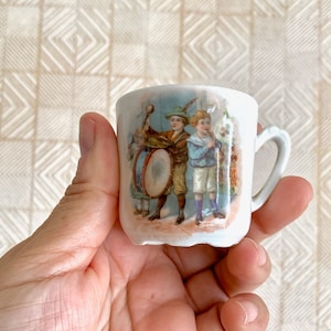 Vintage brass band porcelain teacup and saucer Brass band Gazebo Summer (M)