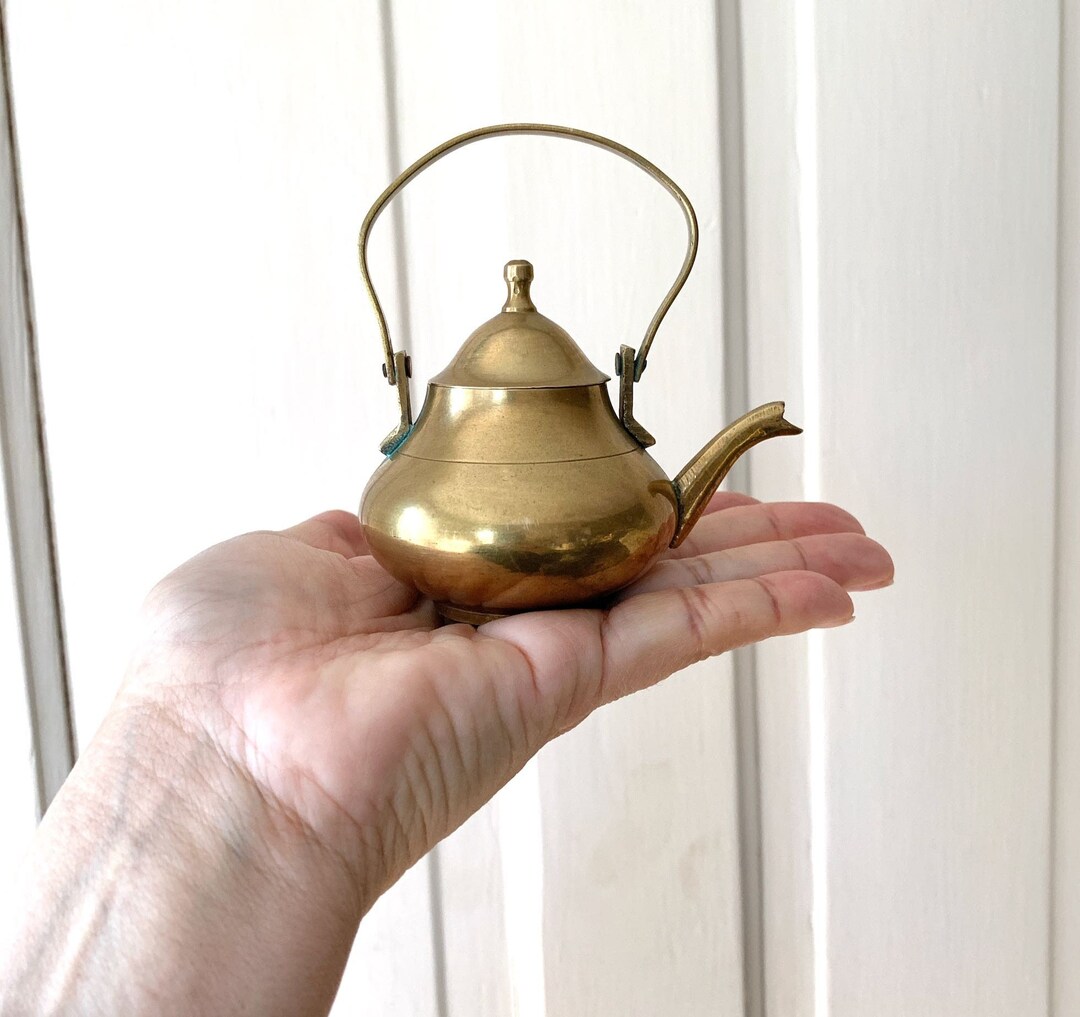 Small Brass Teapot Vintage Mini Decorative Housewarming Gift Etsy