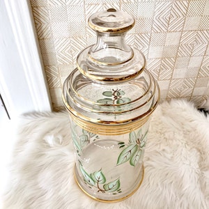 Glass Jar with Teak Lid & Spoon – Gold Leaf